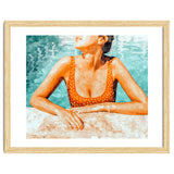 Mi Bebida Por Favor | Modern Bohemian Woman Summer Swim | Swimming Pool Watercolor Fashion Painting thumbnail