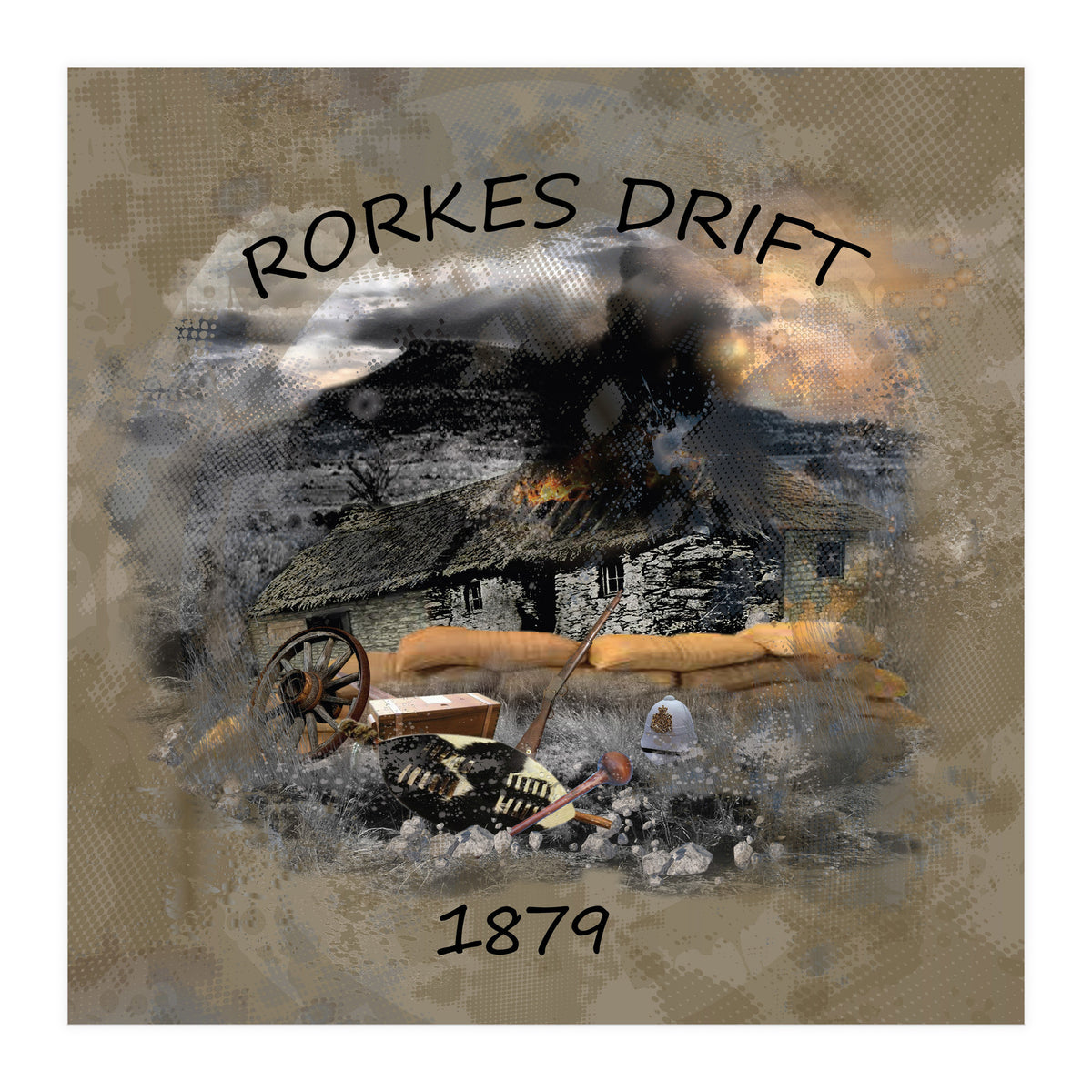 Rorkes Drift Battle 1879 (Print Only)