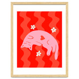 Pink Cat Wavy Background thumbnail