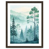 Ethereal Misty Pine Forest Watercolor Art thumbnail