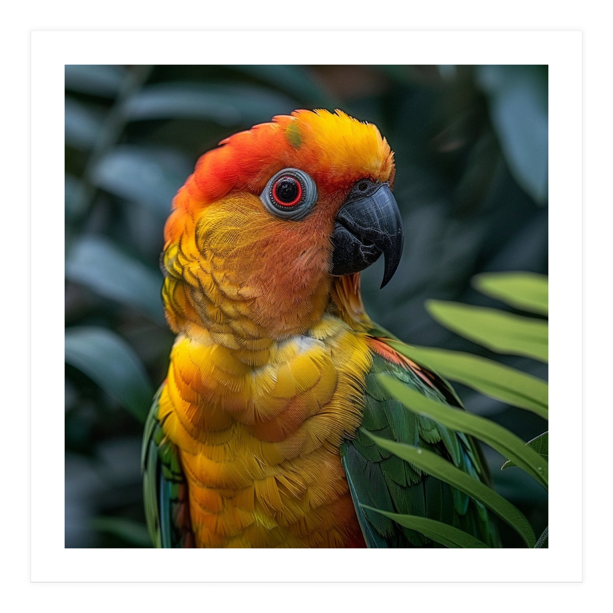 Close Up Of A Colorful Sun Conure Parrot (Print Only)