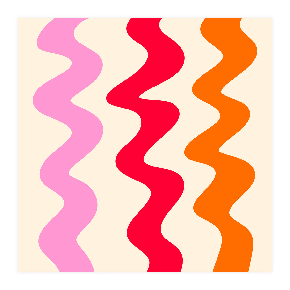 Squiggly Lines - orange, pink and cream (Print Only)