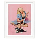 Sexy Pinup Girl Playing With Her Cat thumbnail