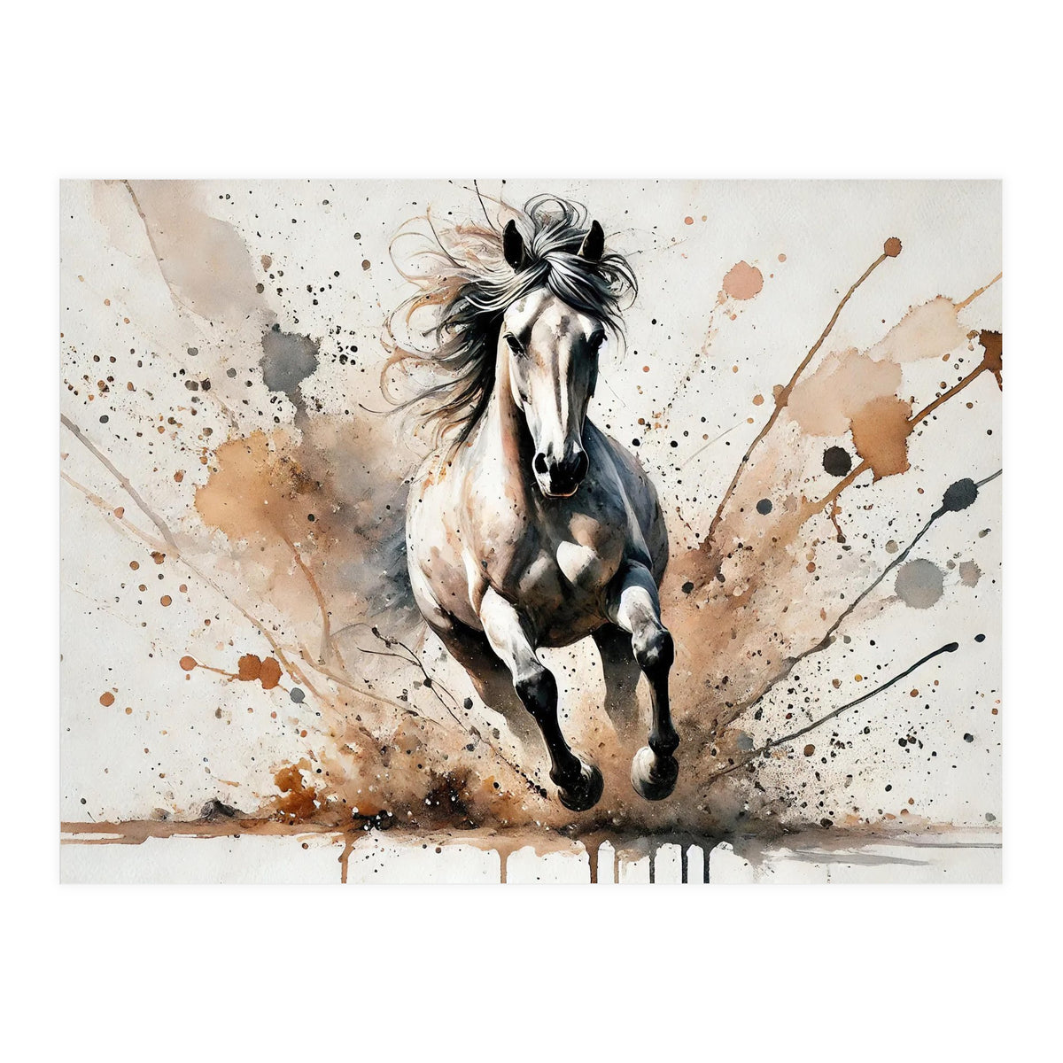 Galloping Horse Front View (Print Only)