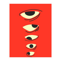 Abstract Eyes on Red Background (Print Only)