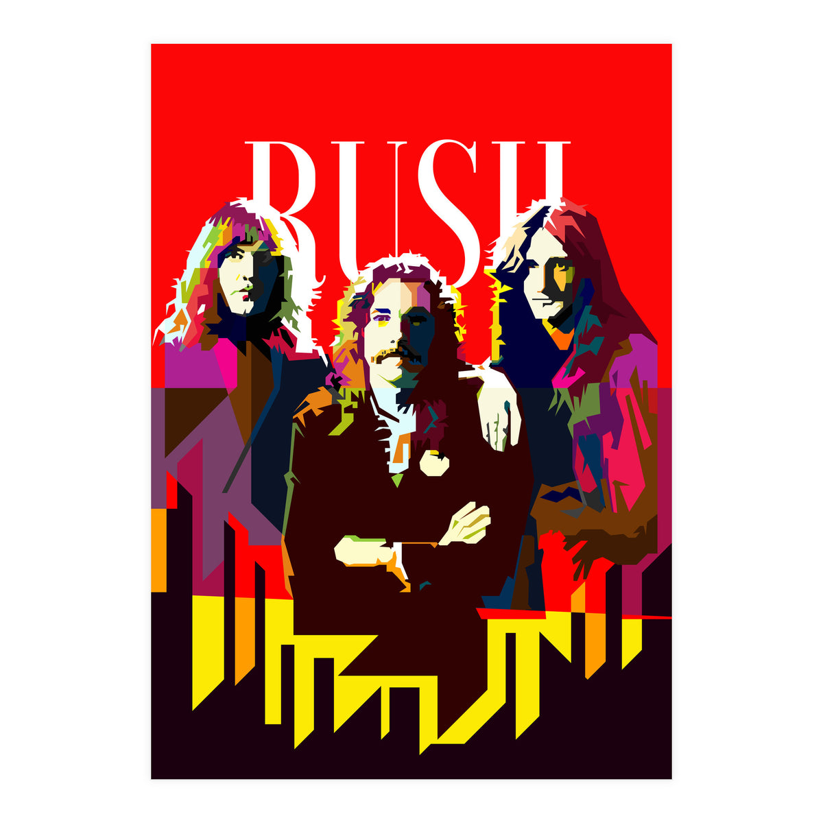 Rush Progressive Rock Pop Art WPAP (Print Only)