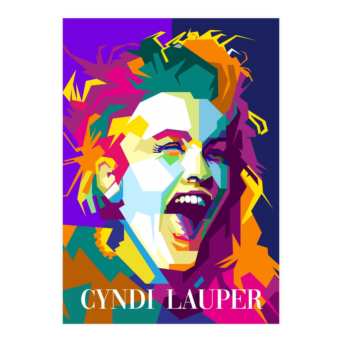 Cindy Lauper 80s Retro Singer Art WPAP (Print Only)