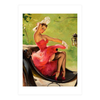 Pinup Girl On A Chariot Fast Ride (Print Only)