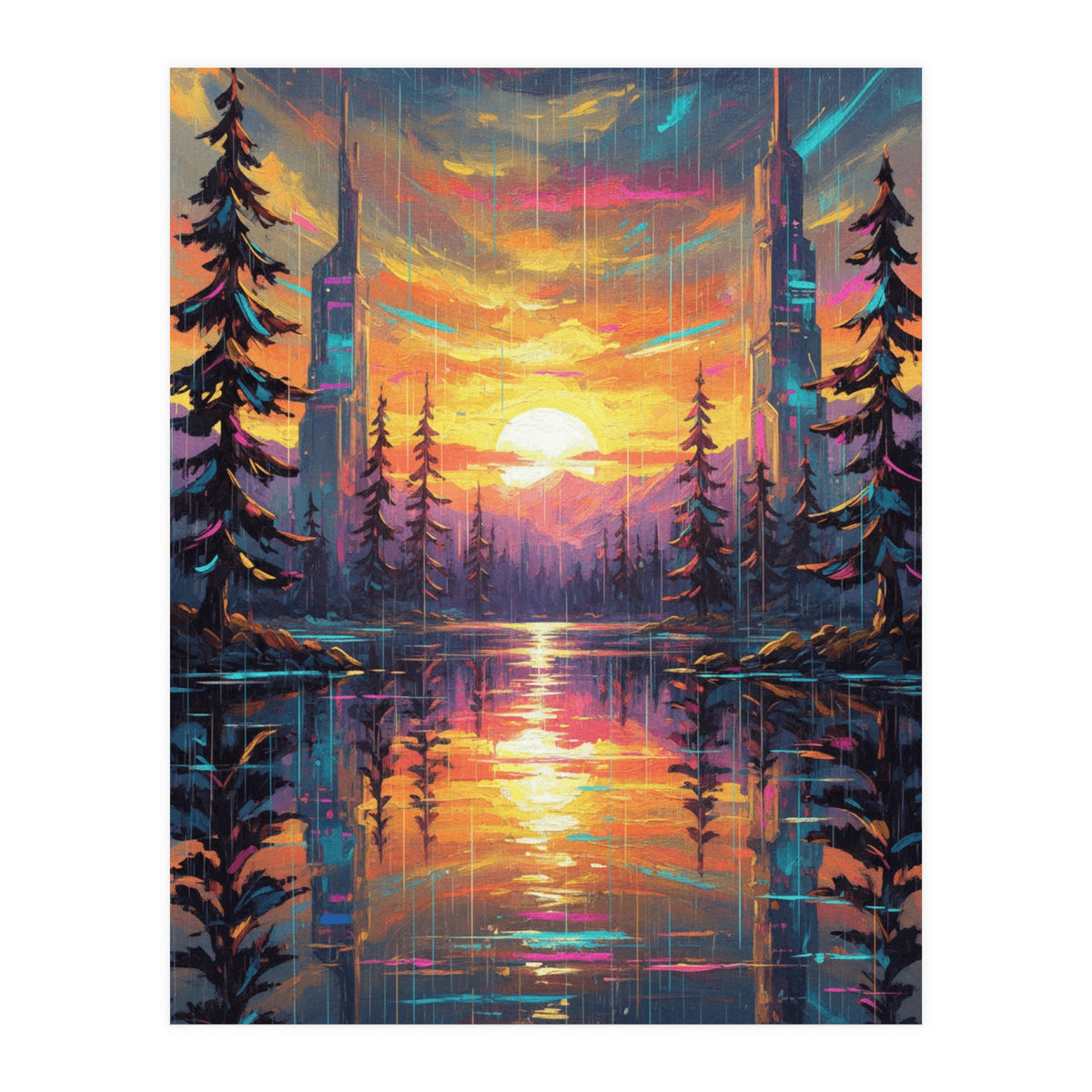 A Cybernetic Sunset Reflecting the Symbiosis (Print Only)