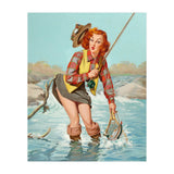 Sexy Pinup Girl On Fishing Accident (Print Only) thumbnail
