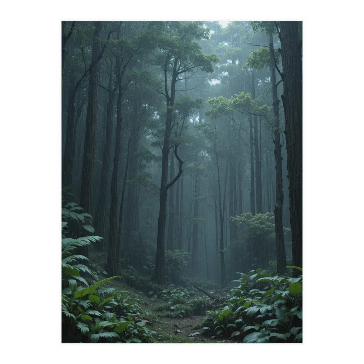 Ethereal Misty Forest in the Rain (Print Only)