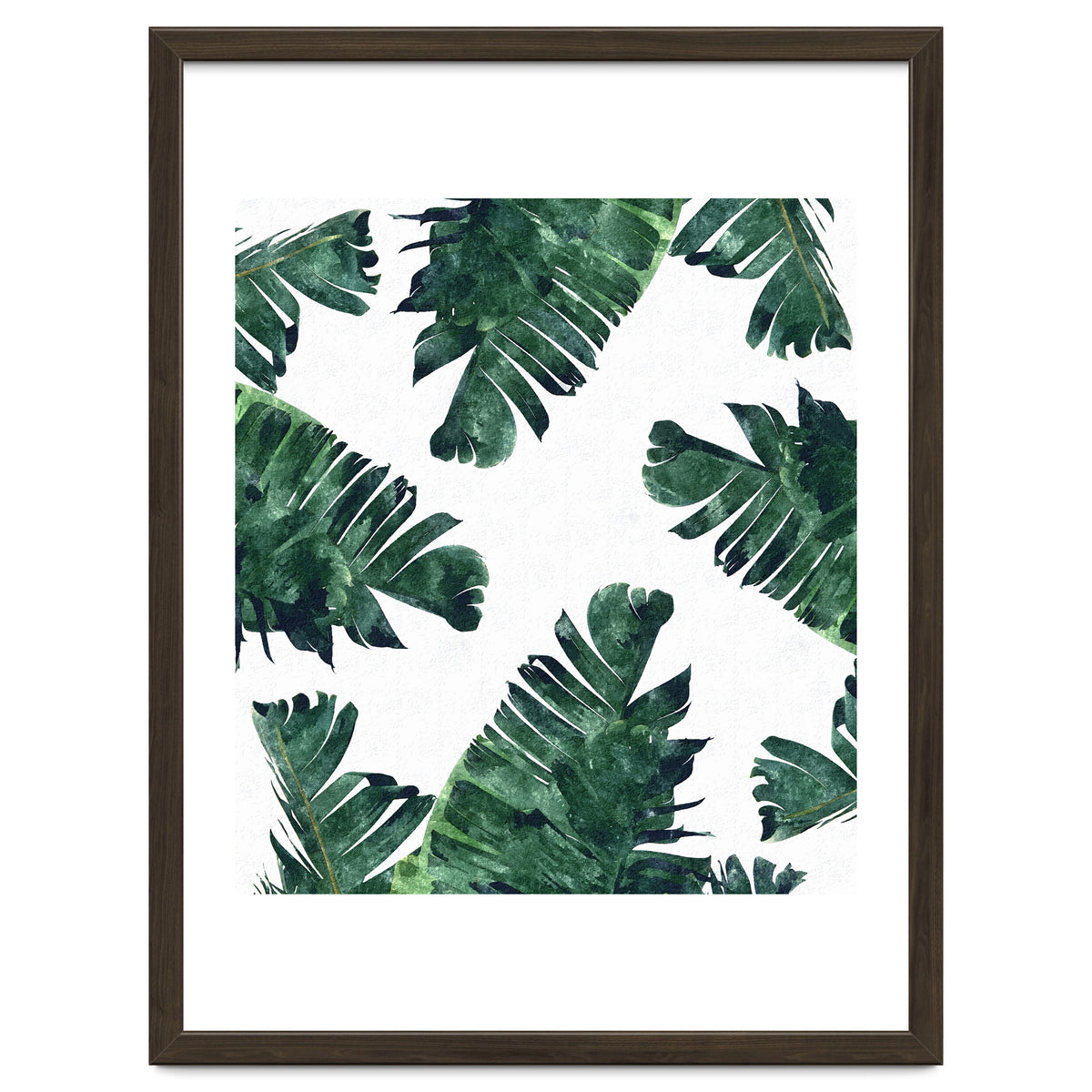 Banana Leaf Watercolor Painting, Tropical Nature Botanical Palm Illustration Bohemian Minimal Luxe