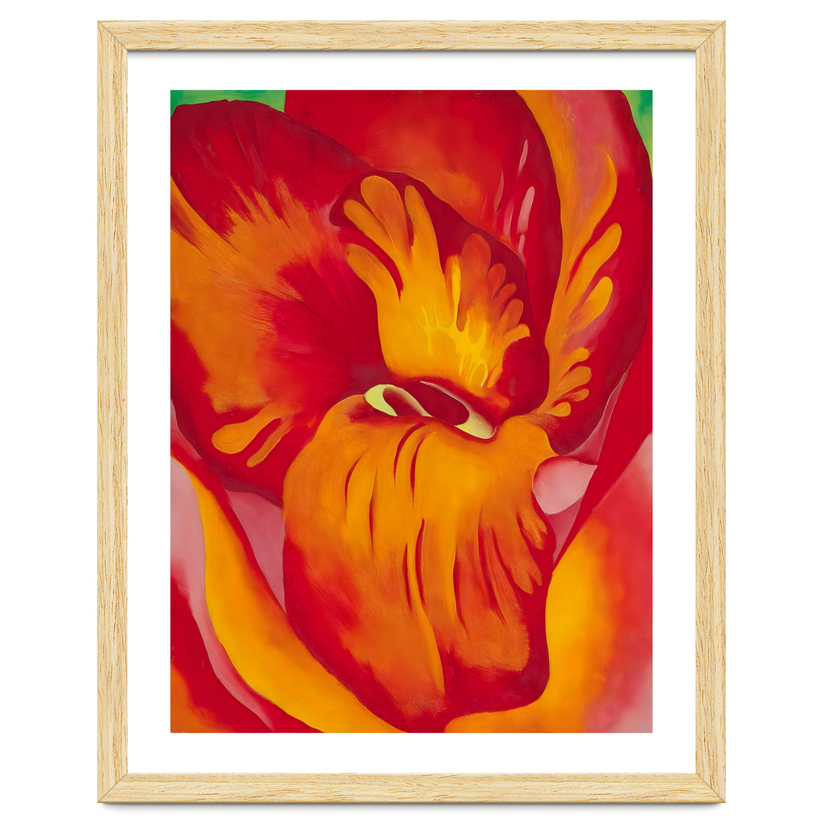 Georgia O’Keeffe – Canna Red and Orange (1926) | Vibrant Modernist Floral Painting in Bold Organic Forms