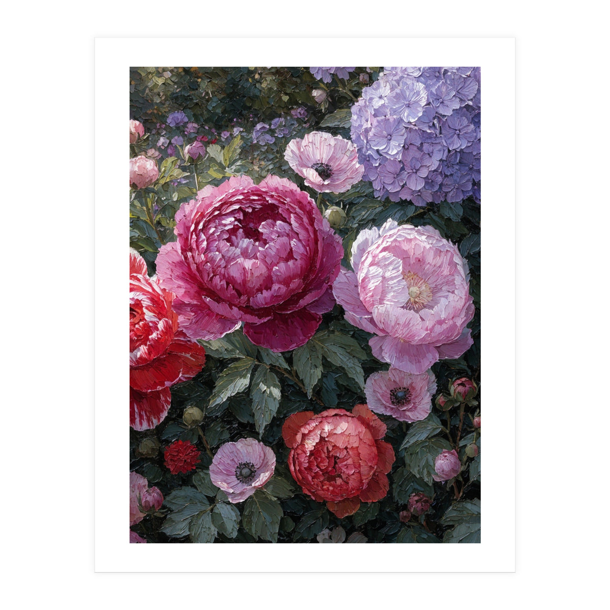 Overflowing Abundance: A Textural Impasto Oil Painting (Print Only)