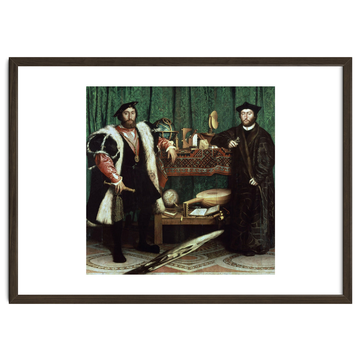 Germany school. The Ambassadors (with anamorphosis in the lower part of the painting). 1533. Oil ...