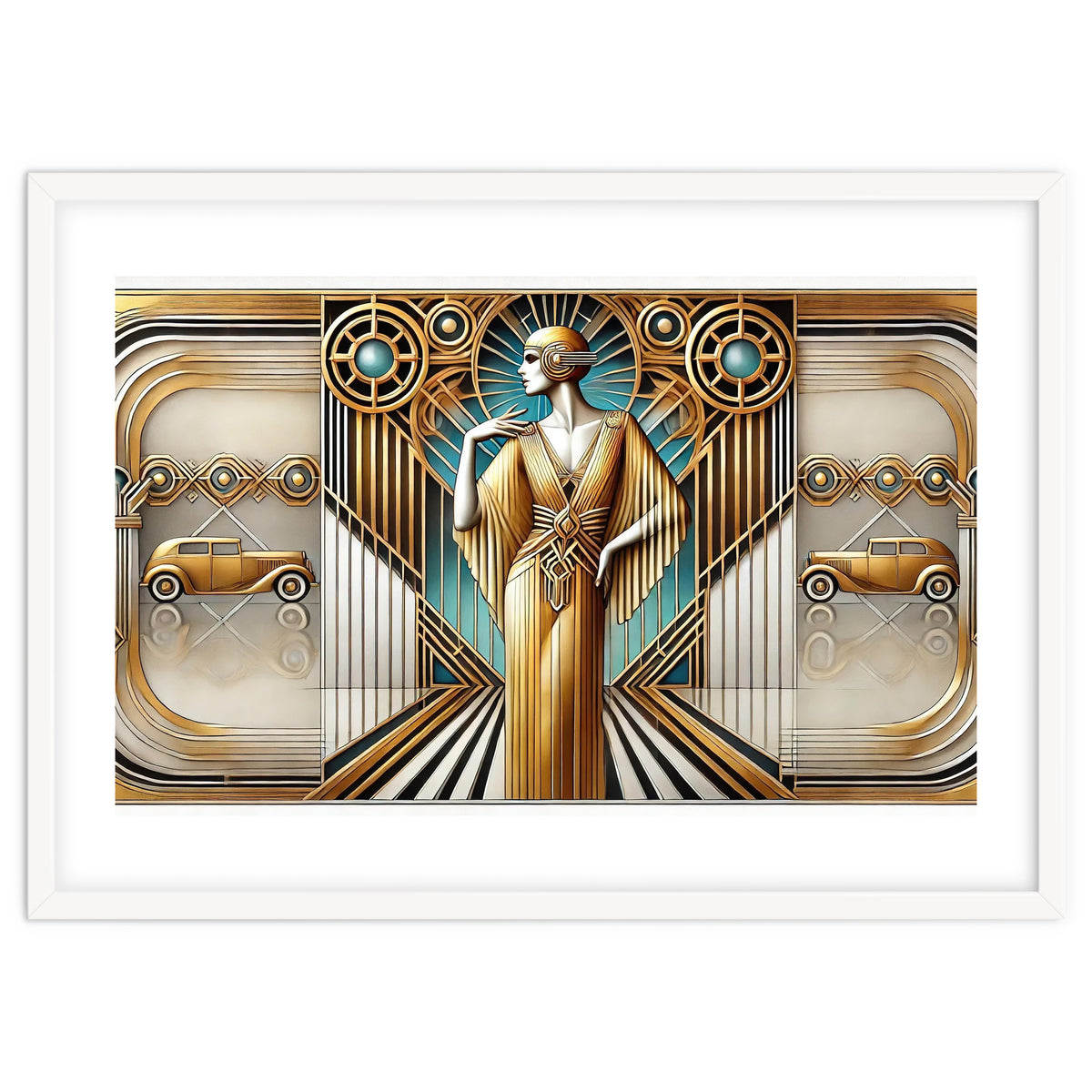 Gatsby Woman Art Deco Scene