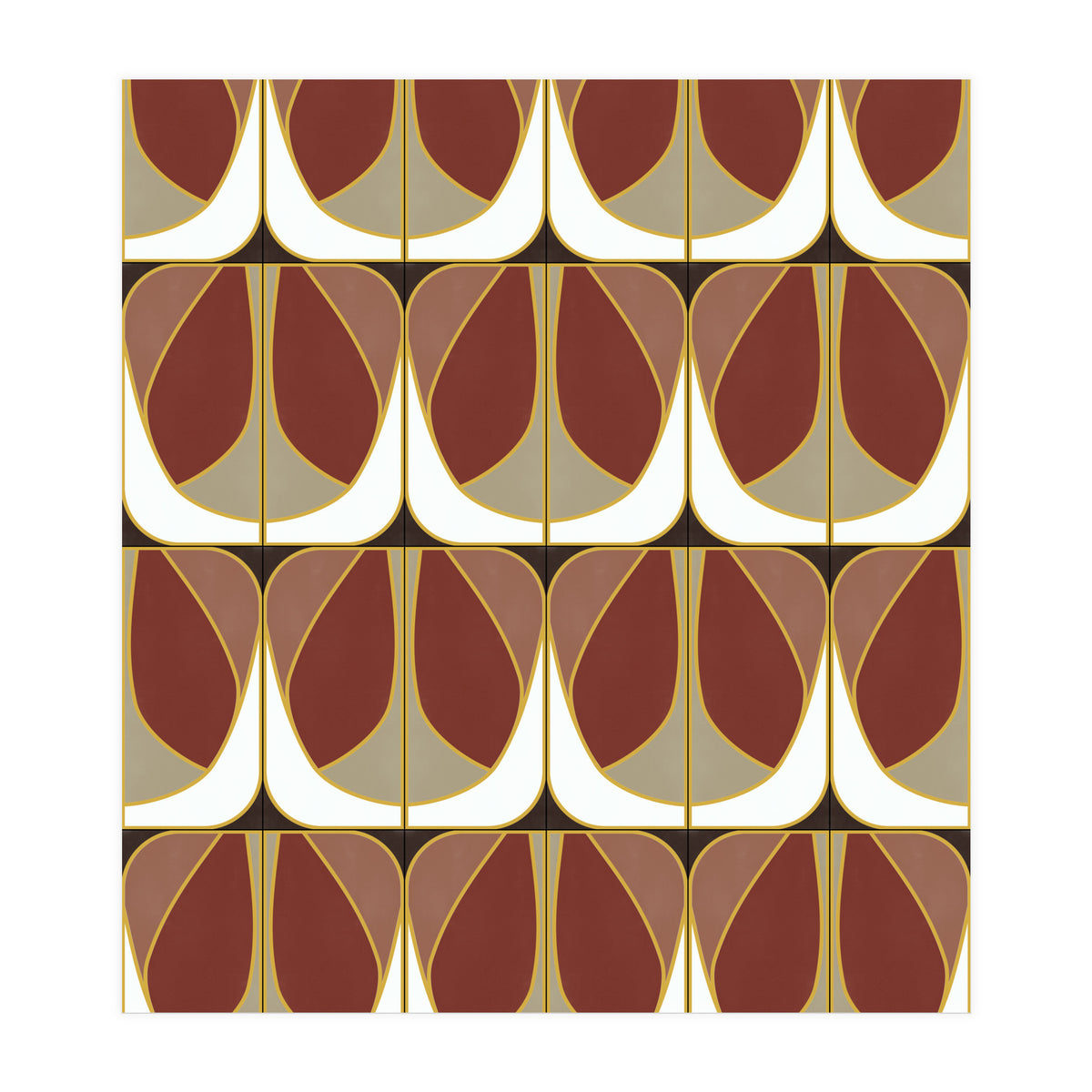 Umber Deco Tiles (Print Only)