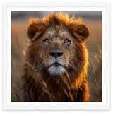 Majestic Lion Face In Golden Hour Sunlight thumbnail