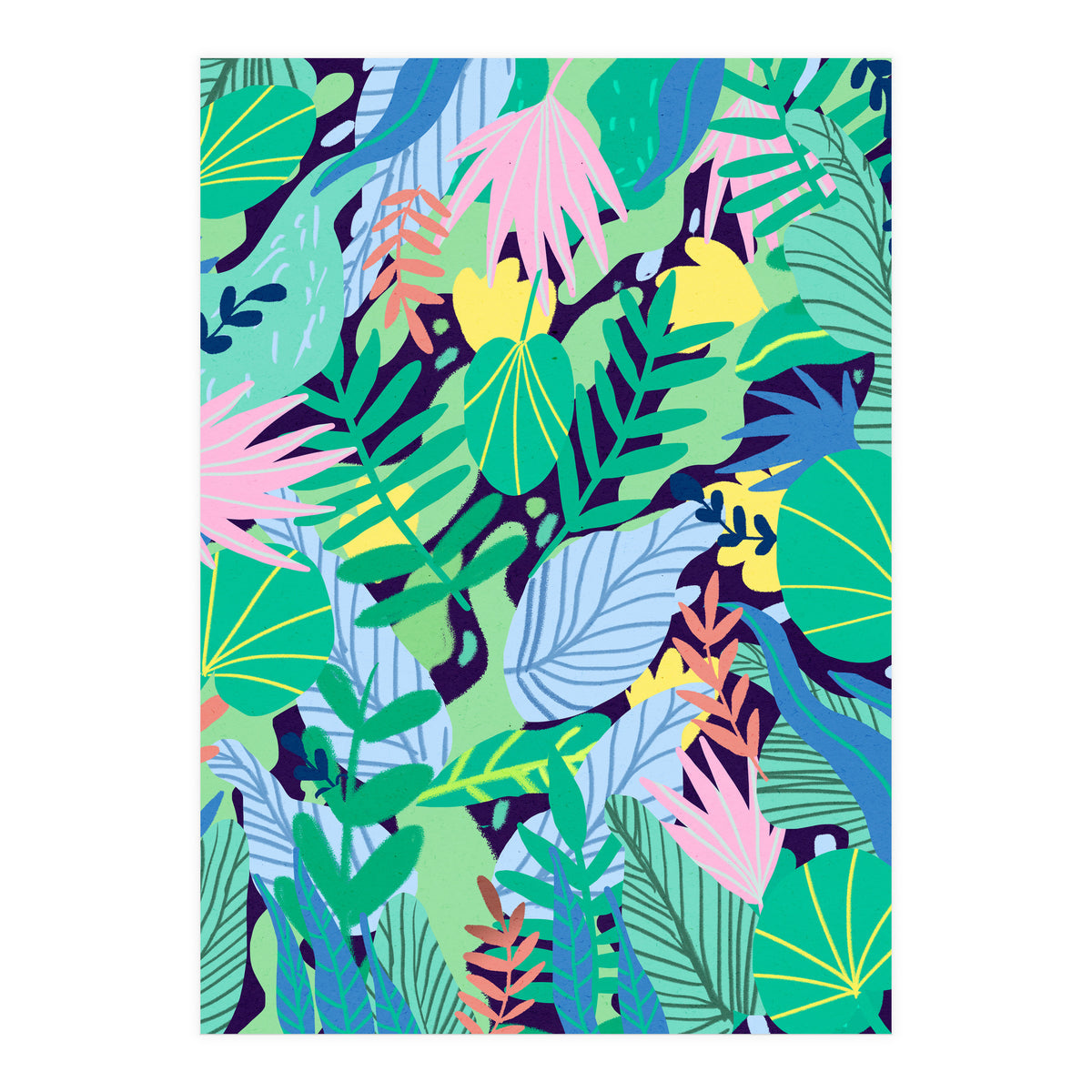 Wild Garden | Eclectic Contemporary Boho Jungle | Forest Meadow Botanical Nature Plants (Print Only)