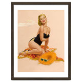 Pinup Woman Is Posing On A Beach thumbnail