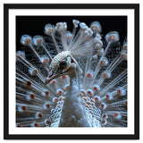 Albino Peacock Displaying White Feathers thumbnail