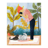 Saturday Afternoon | Cat Mom Pets Photography | Animals Kitten Picnic Watercolor Painting (Print Only) thumbnail