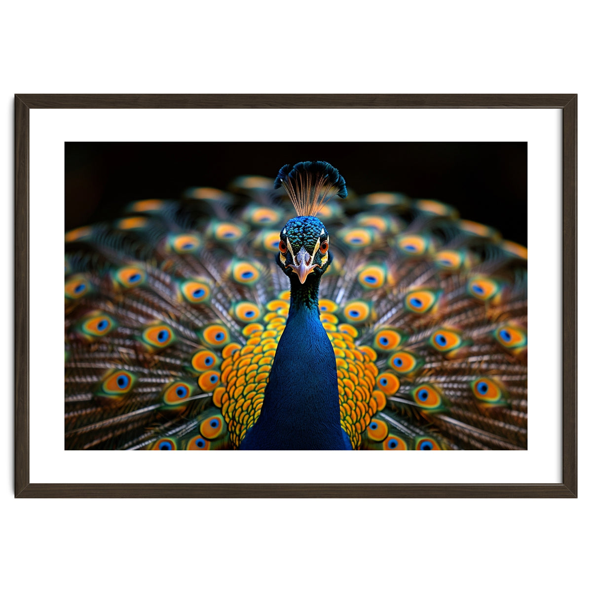 Close Up Peacock Displaying Its Feathers