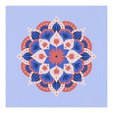 Mandala flower - blue and coral (Print Only) thumbnail