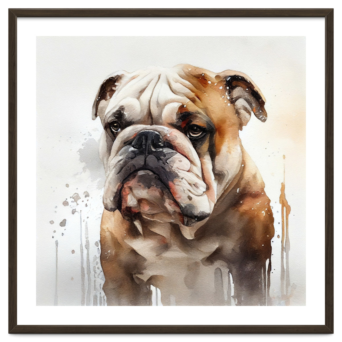 Watercolor British Bulldog