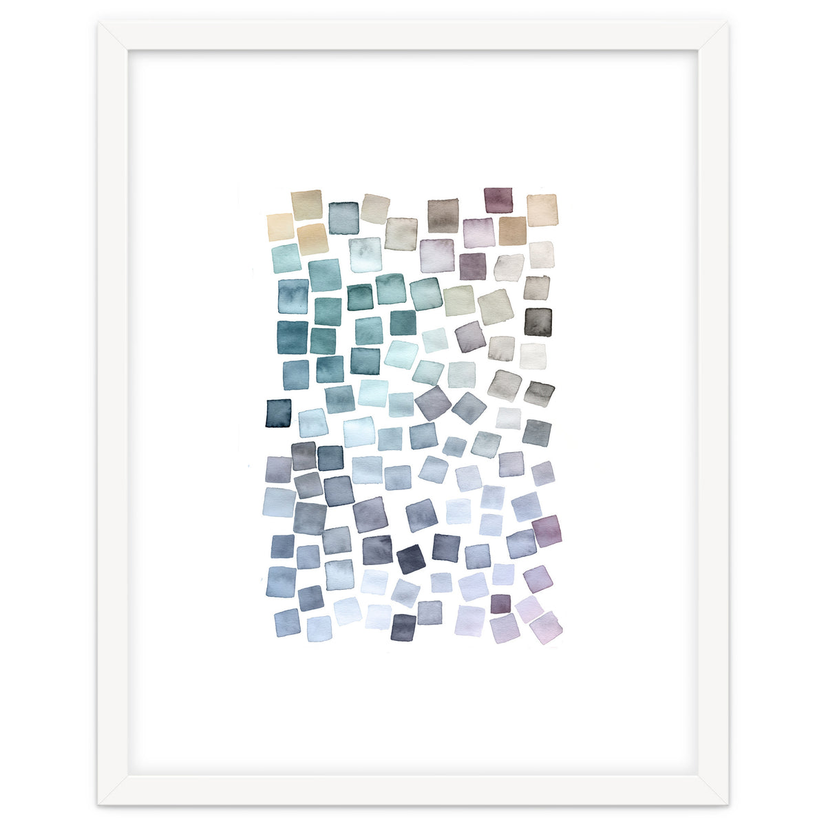 Watercolor Geometric Square Shapes Cozy