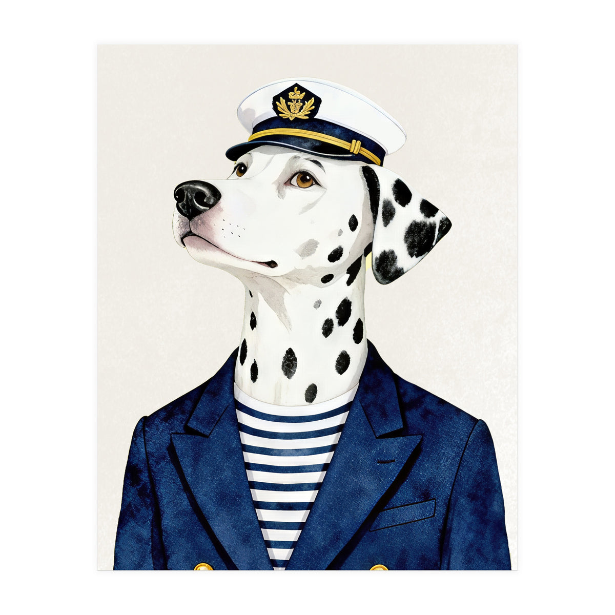 Dalmatian dog As captain (Print Only)