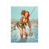 Sexy Pinup Girl On Fishing Accident (Print Only) thumbnail