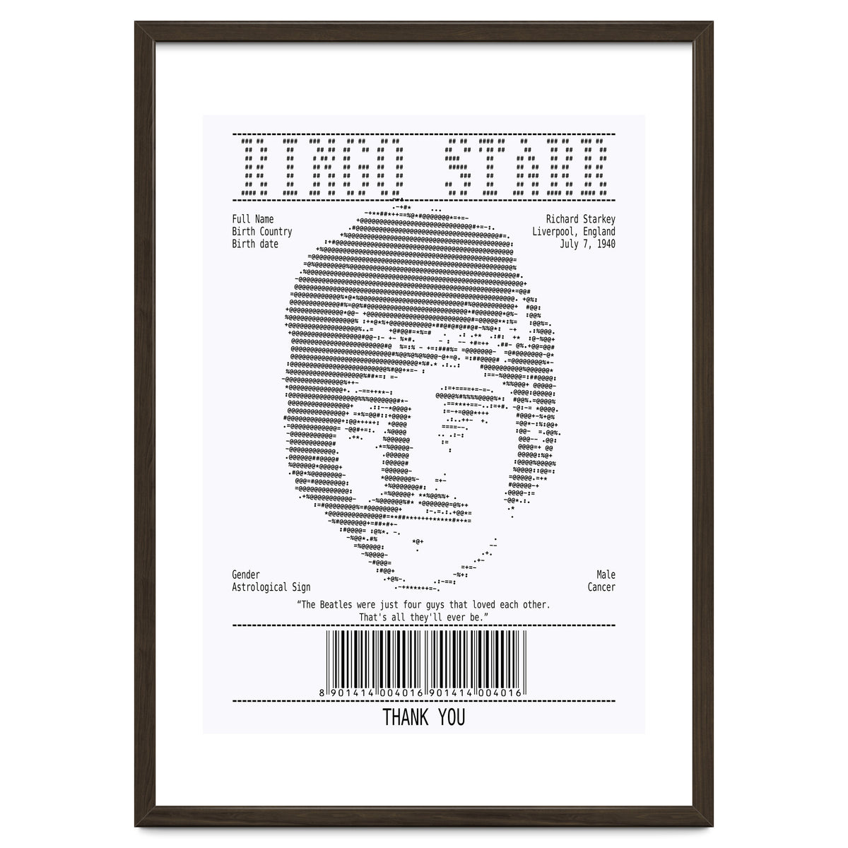 Receipt Art Ringo Starr Quotes