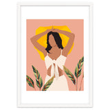 Fold Up The Sun & Take It Wherever You Go, Bohemian Woman Self Love Self Care Pastel , Plant Lady Tropical Boho Contemporary thumbnail