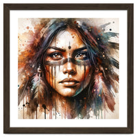 Powerful Tribal Warrior Woman Masked Gaze