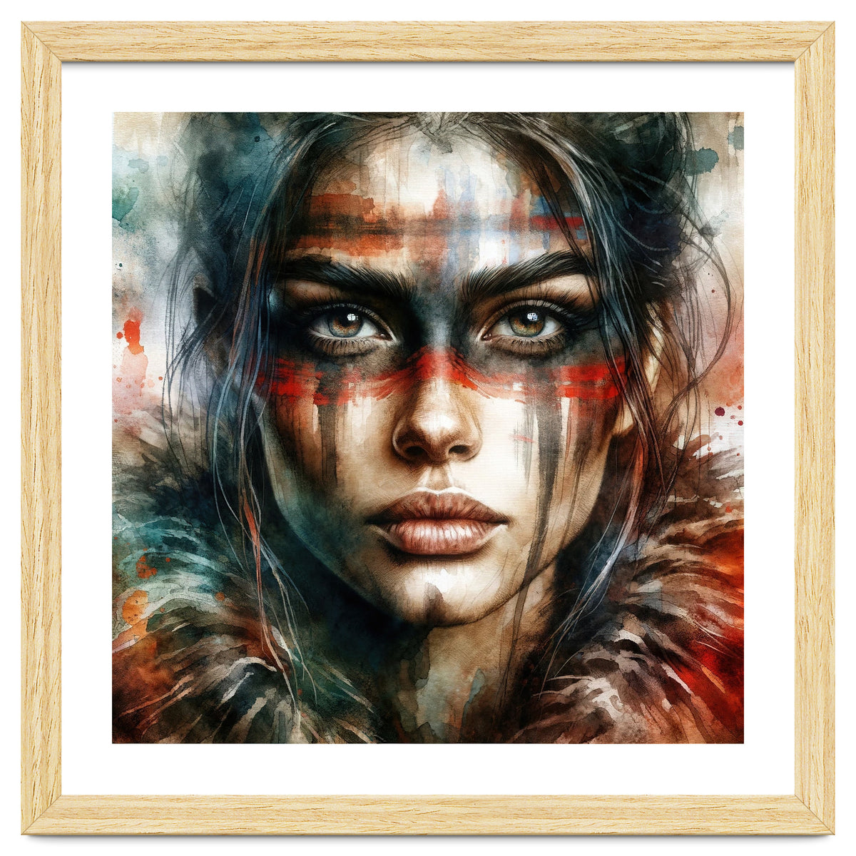 Watercolor Warrior Woman #2