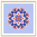 Mandala flower - blue and coral thumbnail