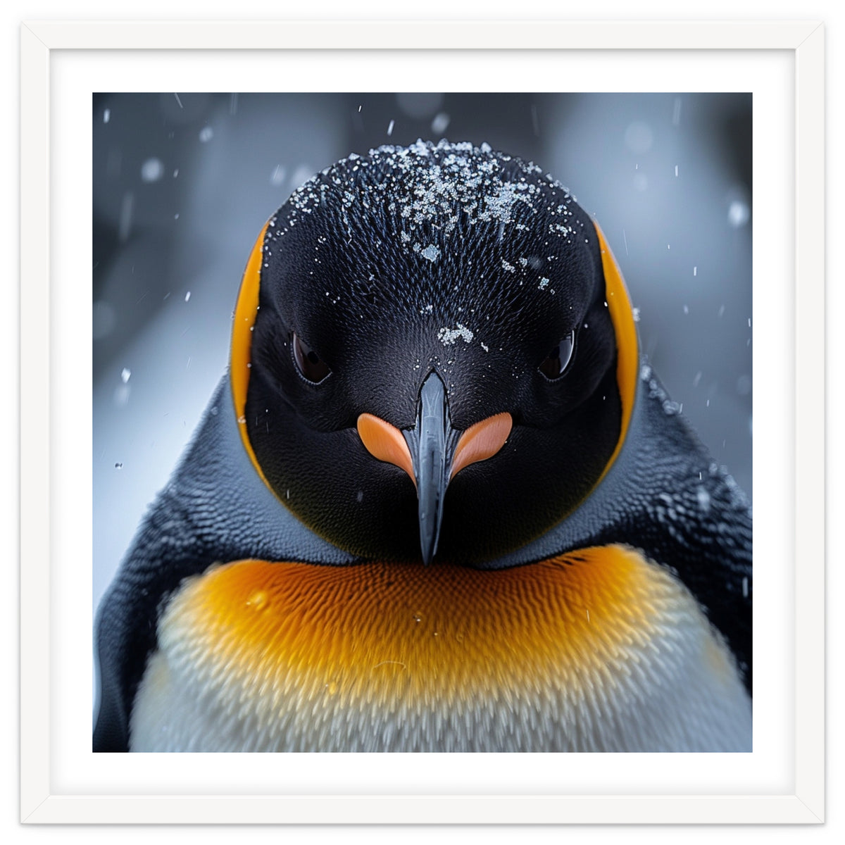 Close Up King Penguin In The Snow