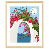 Bougainvillea Arch, Greece Santorini Architecture Travel, Summer Botanical Nature Bohemian, Eclectic Boho thumbnail