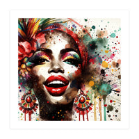 Brazilian Carnival Watercolor Portrait (Print Only)
