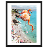 Flamingos on the Beach, Wildlife Surrealism Birds, Nature Flamingo Fantasy Beach Summer Photography thumbnail