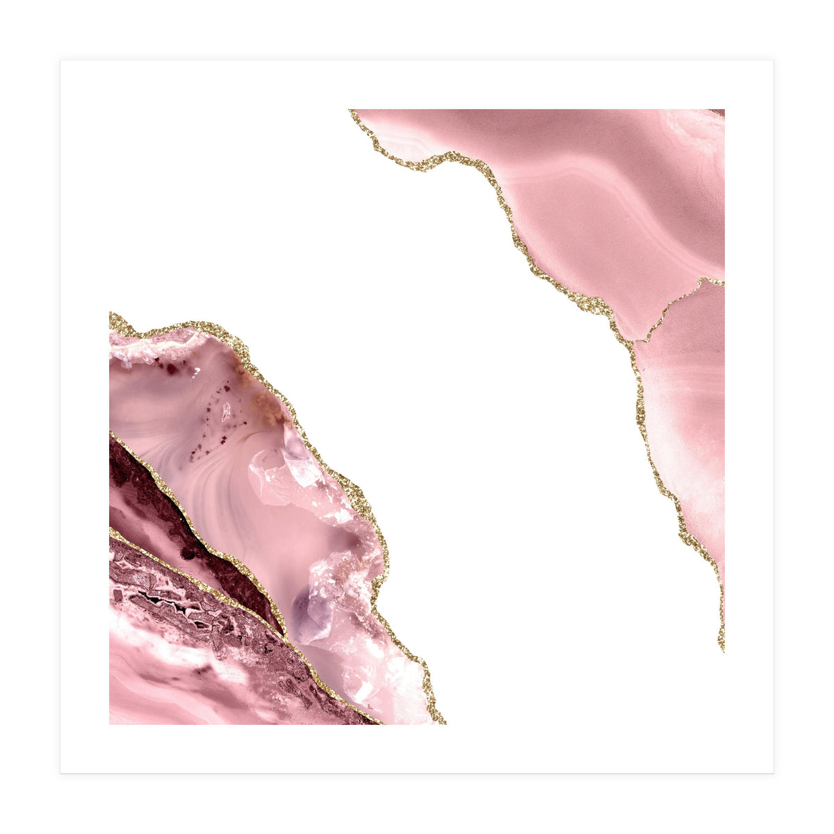 Blush & Gold Agate Texture 06 (Print Only)
