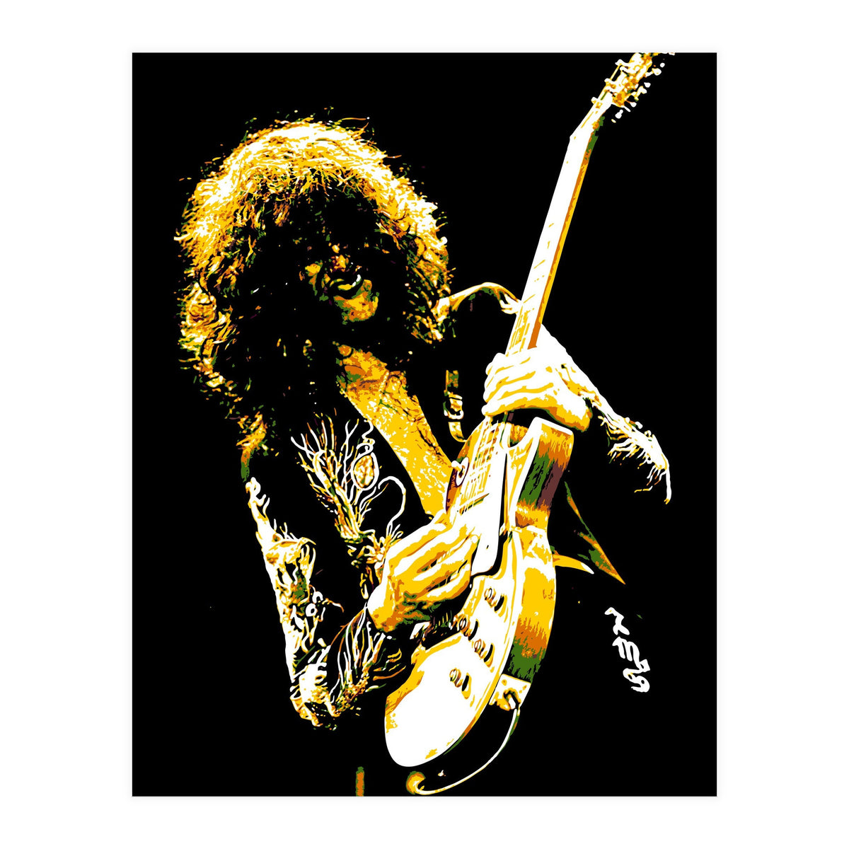 Jimmy Page American Rock Band Guitarist Legend in Pop Art (Print Only)