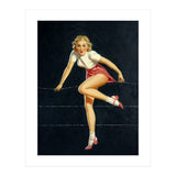 Pinup Girl Crossing The Barbed Wire (Print Only) thumbnail