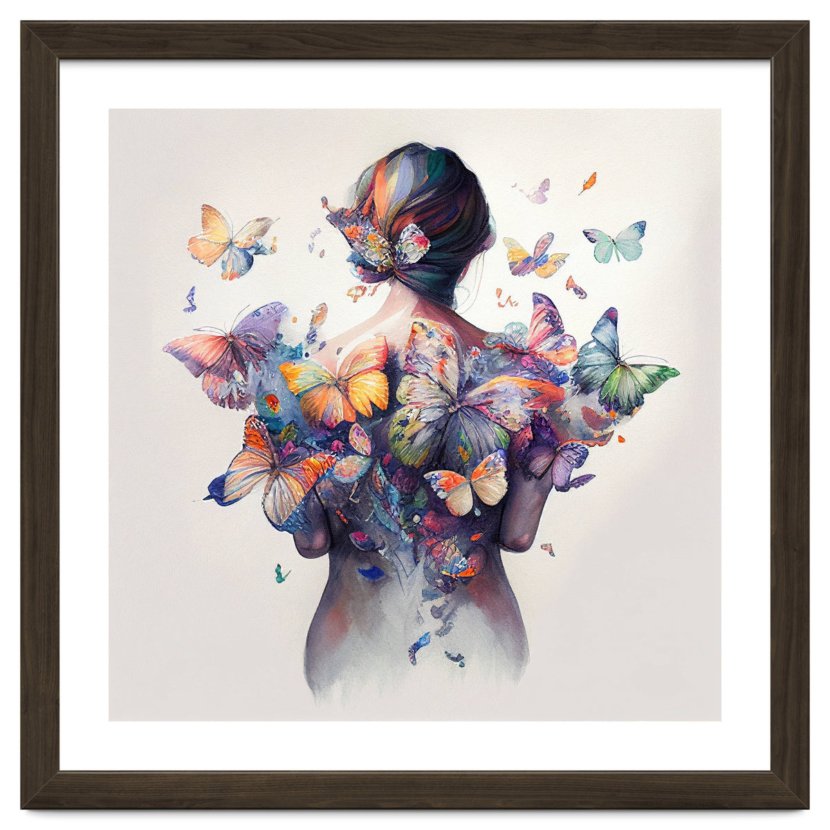 Watercolor Butterfly Embrace