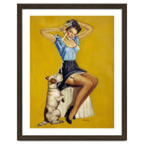 Pinup Woman Posing With Her Dog thumbnail