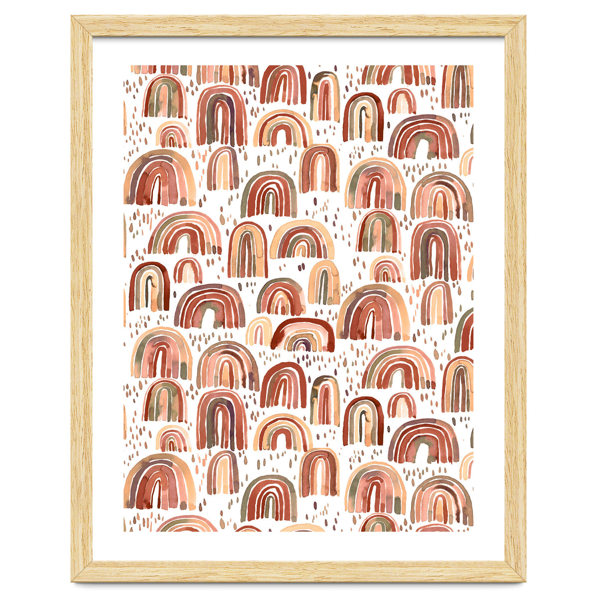 Cute Watercolor Rainbows Terracota