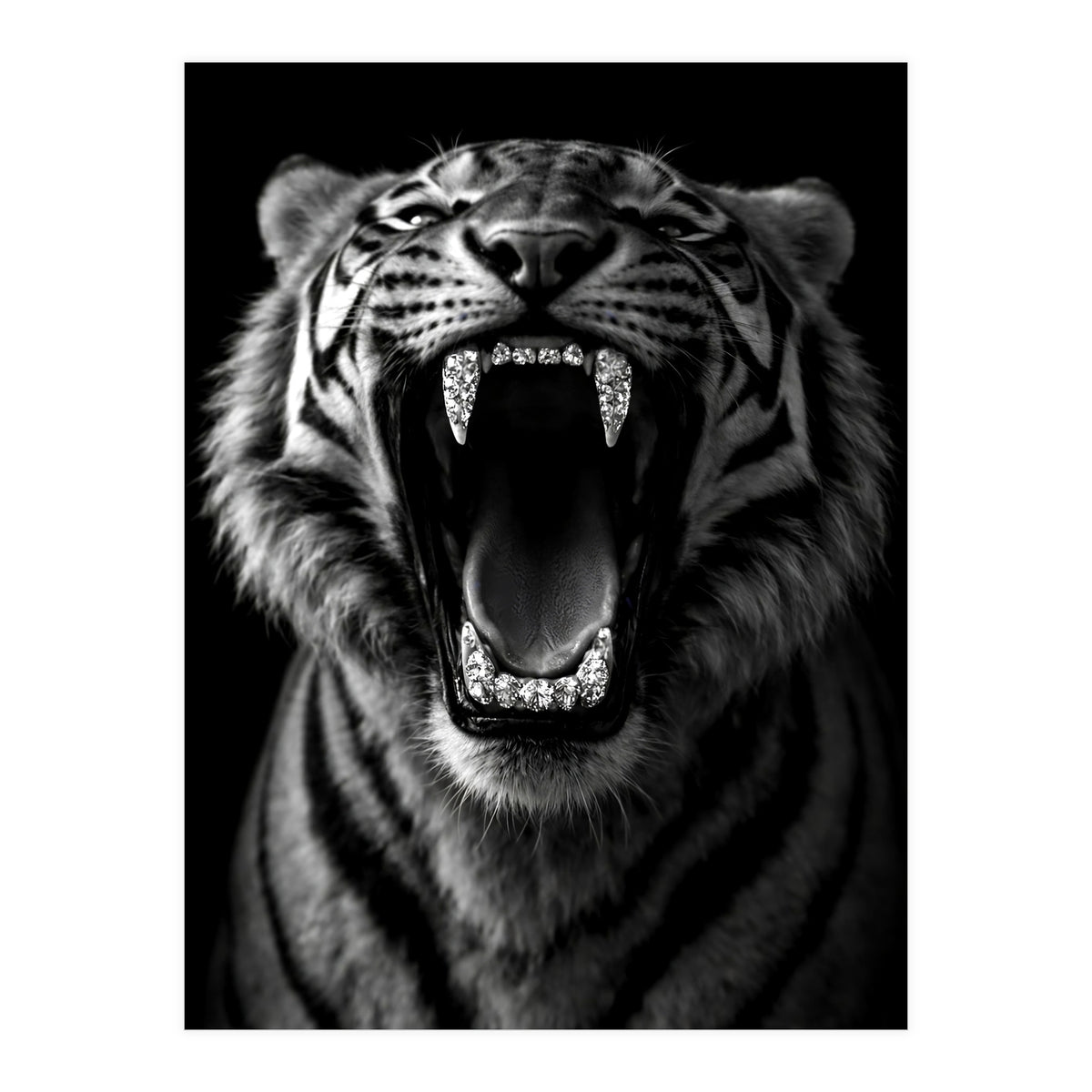 Roaring Tiger portrait  (Print Only)