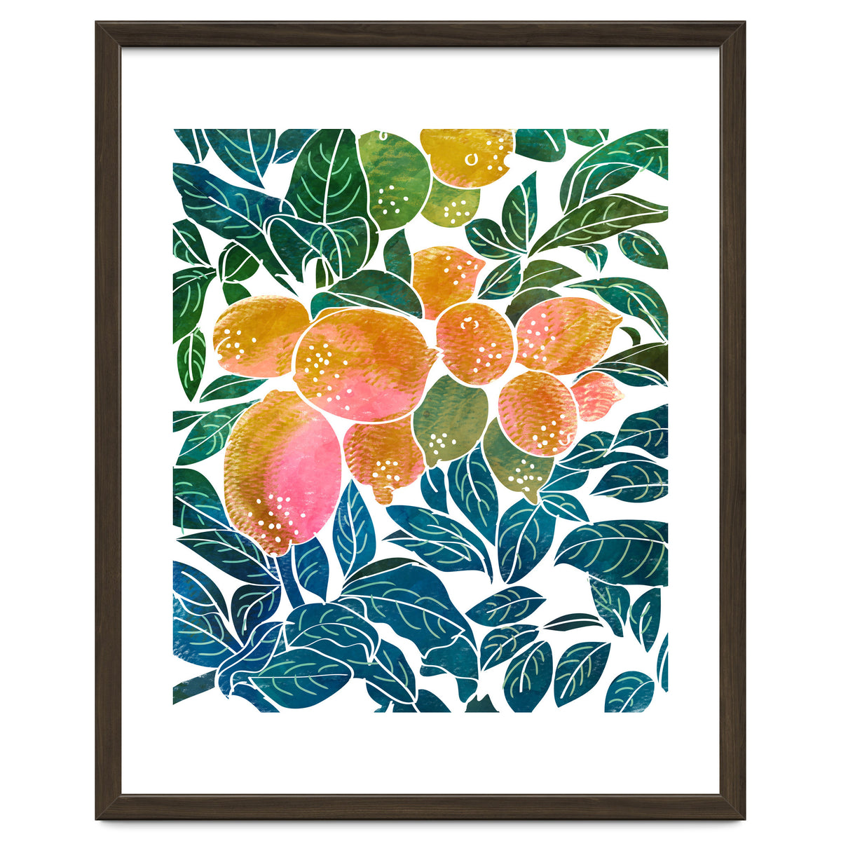 Lemons | Watercolor Modern Boho Botanical Painting | Pastel Summer Jungle Garden Juicy Fresh