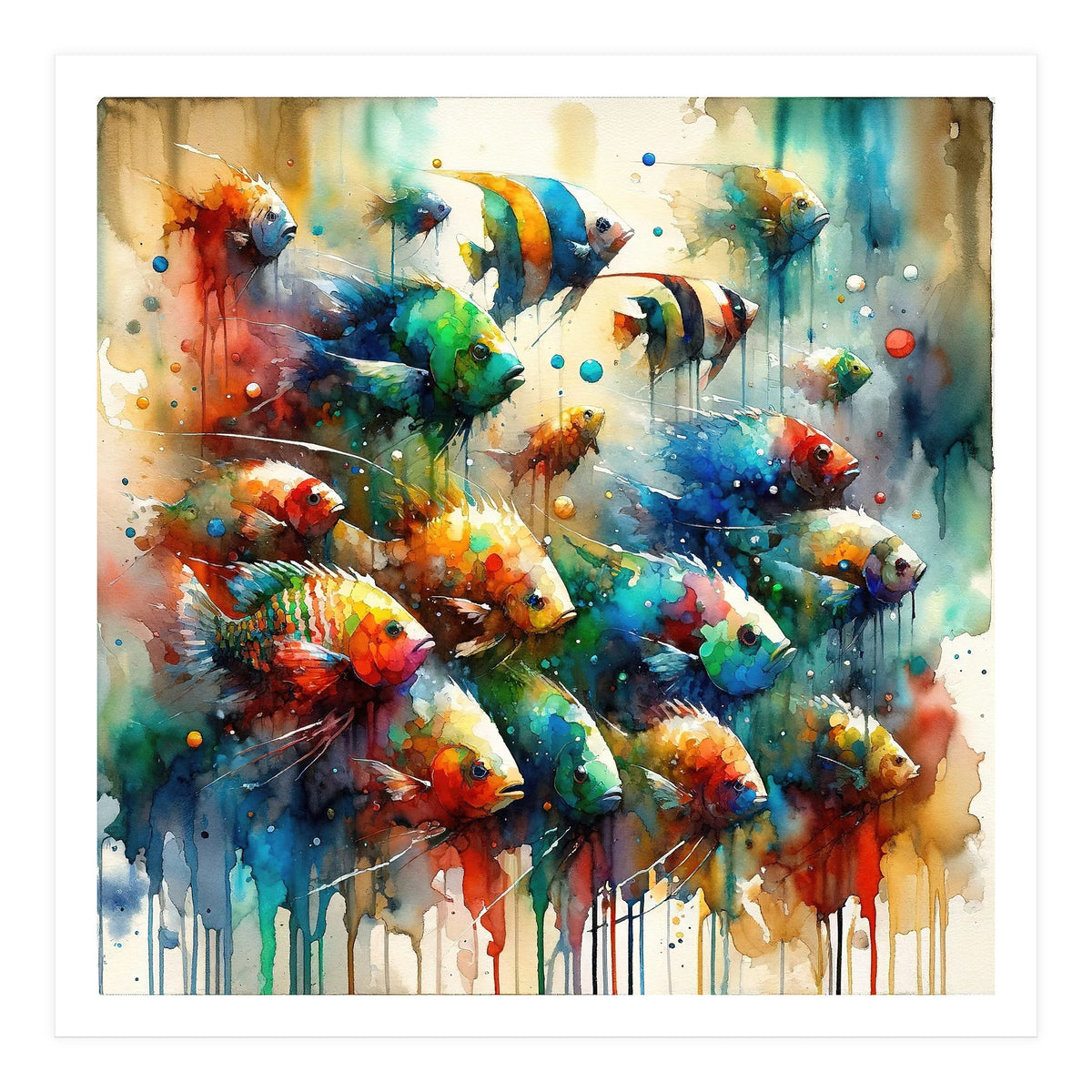 Colorful Aquarium Fish (Print Only)